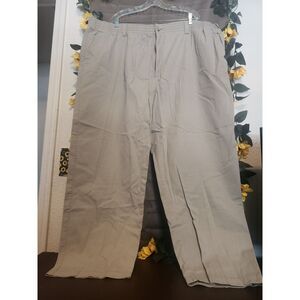 NWT Harbor Bay Men's Khaki Casual Pants Relaxed Fit Elastic Waist Size 3XL / 30